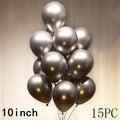 50/15pcs 10inch Gold Silver Black Metal Latex Confetti Balloons Wedding Decorations Matte Globos Birthday Party Decorations