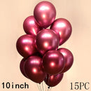 50/15pcs 10inch Gold Silver Black Metal Latex Confetti Balloons Wedding Decorations Matte Globos Birthday Party Decorations