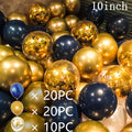 50/15pcs 10inch Gold Silver Black Metal Latex Confetti Balloons Wedding Decorations Matte Globos Birthday Party Decorations