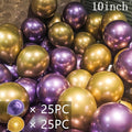 50/15pcs 10inch Gold Silver Black Metal Latex Confetti Balloons Wedding Decorations Matte Globos Birthday Party Decorations