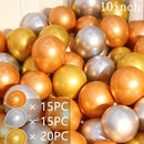 50/15pcs 10inch Gold Silver Black Metal Latex Confetti Balloons Wedding Decorations Matte Globos Birthday Party Decorations