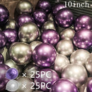 50/15pcs 10inch Gold Silver Black Metal Latex Confetti Balloons Wedding Decorations Matte Globos Birthday Party Decorations