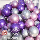 50/15pcs 10inch Gold Silver Black Metal Latex Confetti Balloons Wedding Decorations Matte Globos Birthday Party Decorations