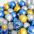 50/15pcs 10inch Gold Silver Black Metal Latex Confetti Balloons Wedding Decorations Matte Globos Birthday Party Decorations