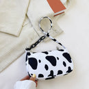 Animal Pattern Print Canvas Shoulder Underarm Bag Vintage Ladies Small Purse Handbags Casual All-match Fashion Women Square Bags