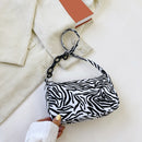 Animal Pattern Print Canvas Shoulder Underarm Bag Vintage Ladies Small Purse Handbags Casual All-match Fashion Women Square Bags