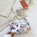 Animal Pattern Print Canvas Shoulder Underarm Bag Vintage Ladies Small Purse Handbags Casual All-match Fashion Women Square Bags