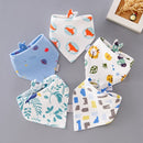 5pcs Baby Bibs Cotton Bandana Bibs Baby Feeding Infant Teething Bibs Cartoon Saliva Towel Baby Eating Accessory Baby Stuff