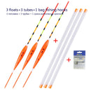 3pcs/lot Shallow Water Fishing Floats Balsa Bobber+3pcs float tubes+1 Bag Fishing hooks Fresh Water Buoy Fishing Tackles Tools