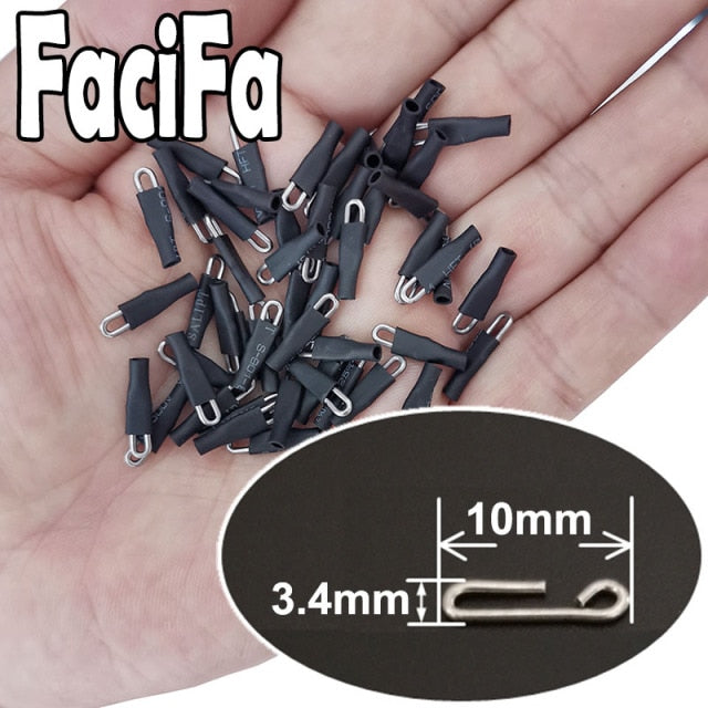 20 pcs Safety Lead Snap Heat Shrink Tube Enganche Rapido Fast Fishing Snaps enchufe rapido Fishing Connector Carp Fishing Hook