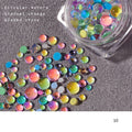 Candy Colors Mixed Size Mermaid Round Glass Crystal Beads AB 3D Nail Art Rhinestones DIY Flatback Acrylic Stones  Decorations