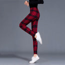 Women Leggings Grid Print Exercise Fitness Leggins Elasticity Plaid Push Up Legging Female Sexy Trousers Pants