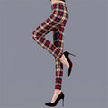 Women Leggings Grid Print Exercise Fitness Leggins Elasticity Plaid Push Up Legging Female Sexy Trousers Pants