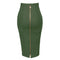 16 Colors XL XXL Sexy Solid Zipper Orange Blue Black Red White Pink Bandage Skirt Women Elastic Bodycon Summer Pencil Skirt 58cm