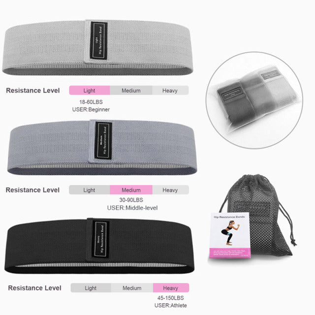 Drop Shipping 1Pcs OEM Hip Leg Training Rubber Fitness Resistance Bands Booty Fabric Resistance Bands Set Elastic Band For Sport