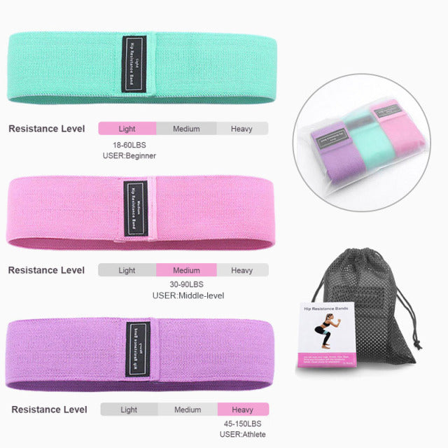 Drop Shipping 1Pcs OEM Hip Leg Training Rubber Fitness Resistance Bands Booty Fabric Resistance Bands Set Elastic Band For Sport