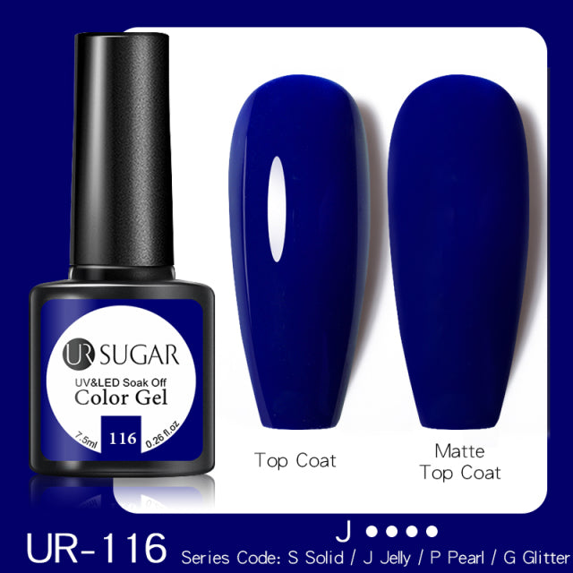UR SUGAR 7.5ml Purple Color Gel Nail Polish Matte Top Coat Semi Permanent Soak Off Nail Art UV Gel Varnish All For Manicure