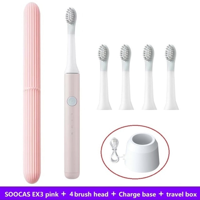 SOOCAS SO WHITE PINJING EX3 Sonic Electric Toothbrush Ultrasonic Automatic Smart Tooth Brush USB Wireless Charge Base Waterproof