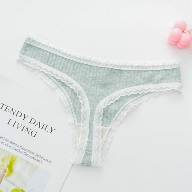 Sexy Lingerie Women's Cotton G-String Thong Panties String Underwear Women Briefs Pants Intimate Ladies Low-Rise 1 piece