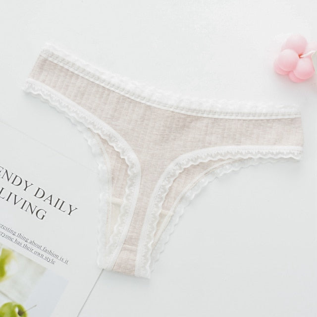 Sexy Lingerie Women's Cotton G-String Thong Panties String Underwear Women Briefs Pants Intimate Ladies Low-Rise 1 piece