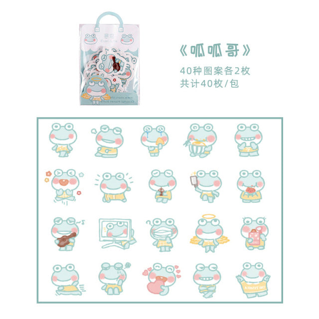 40 Pcs/lot Cute Kawaii Animal Paper Cat Box Stickers Calendar Diary Journaling Stationery