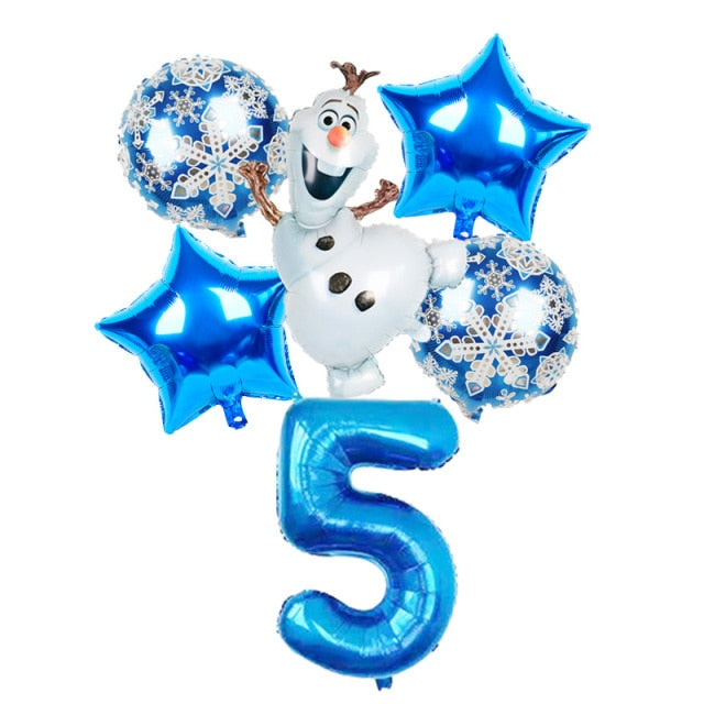 elsa Disney Frozen princess helium balloons 32inch number Baby shower girl foil globos birthday party decorations kids toys