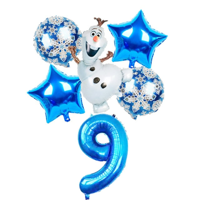 elsa Disney Frozen princess helium balloons 32inch number Baby shower girl foil globos birthday party decorations kids toys