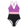 CUPSHE Cross Block One-piece Swimsuit Women V-neck Backless Patchwork Monokini 2021 Girl Beach Adjustable Btahing Suits Swimwear