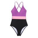 CUPSHE Cross Block One-piece Swimsuit Women V-neck Backless Patchwork Monokini 2021 Girl Beach Adjustable Btahing Suits Swimwear