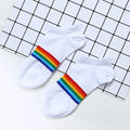 Fashion Socks Cotton Rainbow Stripes Christmas Gift Classic Warm Casual Tide Harajuku Funny Cute Pop Korean Socks For Women
