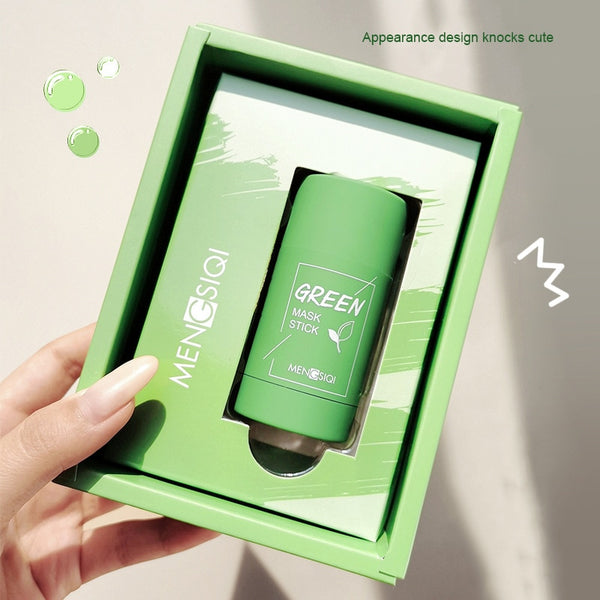Green Tea Cleansing Mask Clean Pores Stick Mud Mask Oil Control Eggplant Anti-acn Clearing Solid Mask Face Care Hot Sale TSLM1