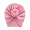 Solid Ribbed Bunny Knot Turban Hats for Baby Boys Girls Beanies Striped Thin Elastic Caps Bonnet Newborn Toddler 0-4T Headwraps