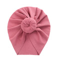 Solid Ribbed Bunny Knot Turban Hats for Baby Boys Girls Beanies Striped Thin Elastic Caps Bonnet Newborn Toddler 0-4T Headwraps