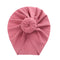 Solid Ribbed Bunny Knot Turban Hats for Baby Boys Girls Beanies Striped Thin Elastic Caps Bonnet Newborn Toddler 0-4T Headwraps