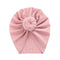 Solid Ribbed Bunny Knot Turban Hats for Baby Boys Girls Beanies Striped Thin Elastic Caps Bonnet Newborn Toddler 0-4T Headwraps