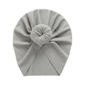 Solid Ribbed Bunny Knot Turban Hats for Baby Boys Girls Beanies Striped Thin Elastic Caps Bonnet Newborn Toddler 0-4T Headwraps