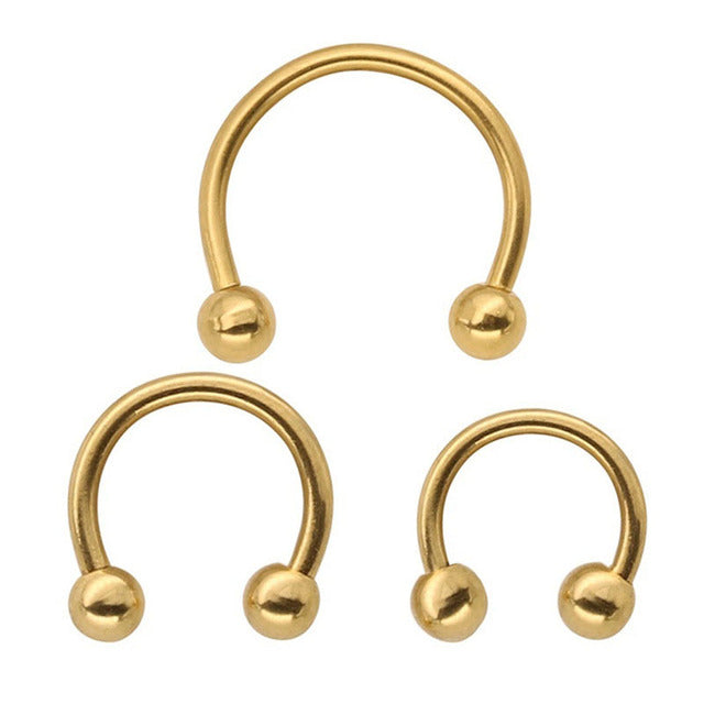 3pcs Stainless Steel Nose Hoop Ring Septum Lip Studs Cartilage Earrings Circular Tragus Ear Piercing Horseshoe Body Jewelry 16G
