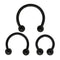 3pcs Stainless Steel Nose Hoop Ring Septum Lip Studs Cartilage Earrings Circular Tragus Ear Piercing Horseshoe Body Jewelry 16G