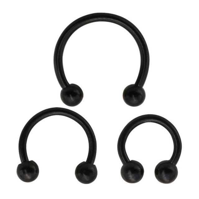 3pcs Stainless Steel Nose Hoop Ring Septum Lip Studs Cartilage Earrings Circular Tragus Ear Piercing Horseshoe Body Jewelry 16G