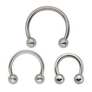 3pcs Stainless Steel Nose Hoop Ring Septum Lip Studs Cartilage Earrings Circular Tragus Ear Piercing Horseshoe Body Jewelry 16G