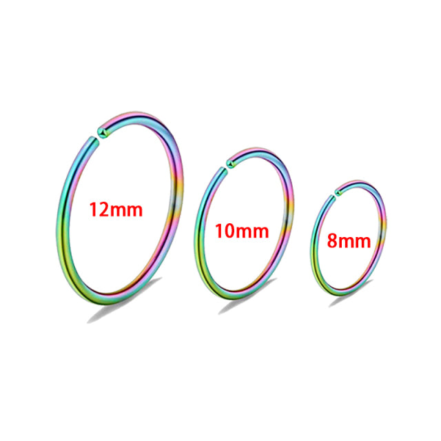 3pcs Stainless Steel Nose Hoop Ring Septum Lip Studs Cartilage Earrings Circular Tragus Ear Piercing Horseshoe Body Jewelry 16G
