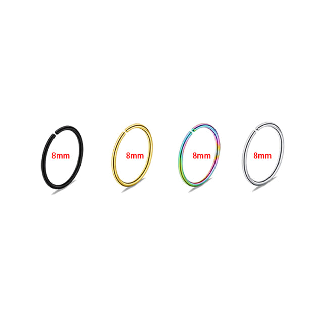 3pcs Stainless Steel Nose Hoop Ring Septum Lip Studs Cartilage Earrings Circular Tragus Ear Piercing Horseshoe Body Jewelry 16G