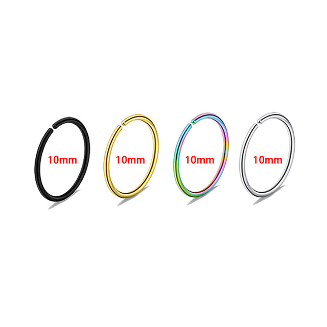 3pcs Stainless Steel Nose Hoop Ring Septum Lip Studs Cartilage Earrings Circular Tragus Ear Piercing Horseshoe Body Jewelry 16G