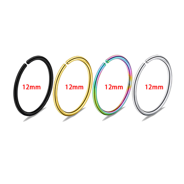 3pcs Stainless Steel Nose Hoop Ring Septum Lip Studs Cartilage Earrings Circular Tragus Ear Piercing Horseshoe Body Jewelry 16G