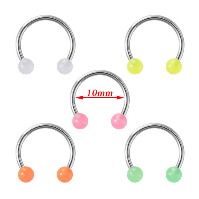3pcs Stainless Steel Nose Hoop Ring Septum Lip Studs Cartilage Earrings Circular Tragus Ear Piercing Horseshoe Body Jewelry 16G
