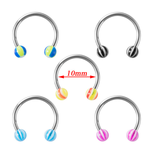3pcs Stainless Steel Nose Hoop Ring Septum Lip Studs Cartilage Earrings Circular Tragus Ear Piercing Horseshoe Body Jewelry 16G