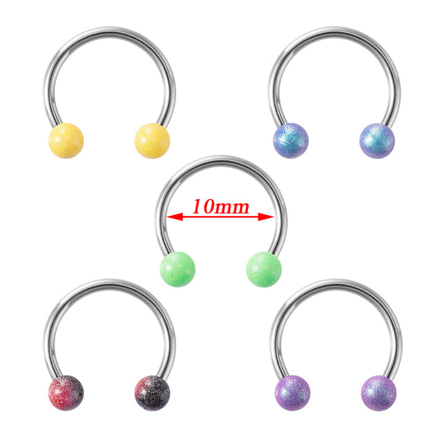 3pcs Stainless Steel Nose Hoop Ring Septum Lip Studs Cartilage Earrings Circular Tragus Ear Piercing Horseshoe Body Jewelry 16G