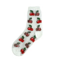 CHAOZHU Girls Cute Cartoon Fruits Sheer Kawaii Lady Women Summer Fall Avocado Lemon Pineapple Cherry Jacquard Socks Female