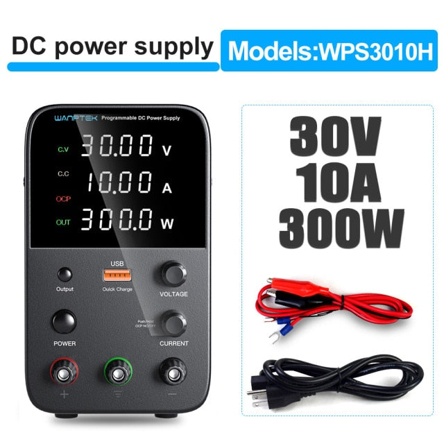Wanptek Adjustable DC power supply 30V 10A LED Digital Lab Bench Power Source Stabilized Power Supply Voltage Regulator Switch