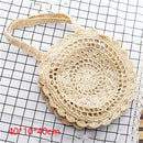 Round Straw Beach Bag Vintage Handmade Woven Shoulder Bag Raffia circle Rattan bags Bohemian Summer Vacation Casual Bags